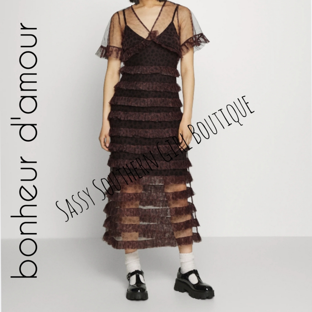 🆕⭐ bonheur d'amour Luna cheetah tulle dress
